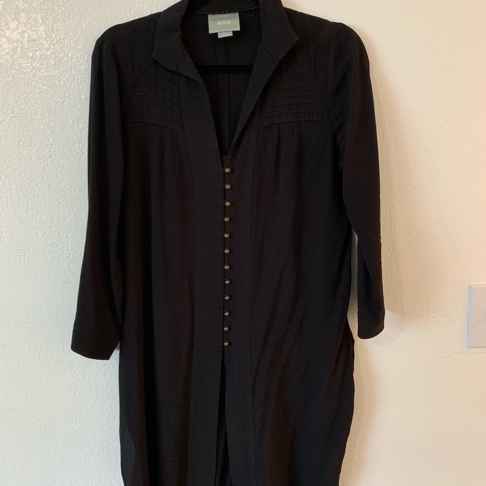Anthropologie (Maeve) long black blouse- size S